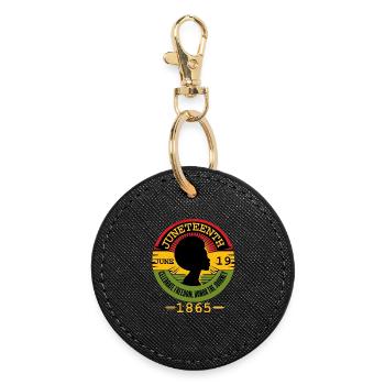 Célébrer Juneteenth : liberté, héritage, unité - Porte-clés rond - noir - Devant