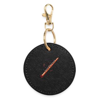 Flute Graphic - Round Keyring - black - Front