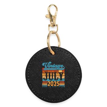 Juli 2025, Juli 2025 Geburtstagsgeschenk. - Runder Schlüsselanhänger - Schwarz - Vorne
