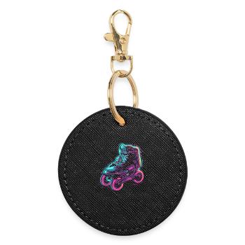 Roller Skates Steampunk - Round Keyring - black - Front