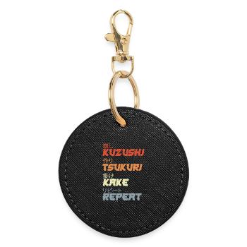 Judo Throwing Techniques - Round Keyring - black - Front