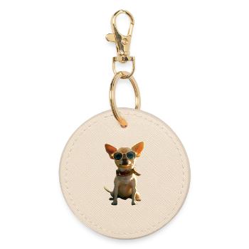 Maîtresse de chien chihuahua J’aime les chihuahuas mignons - Porte-clés rond - huître - Devant