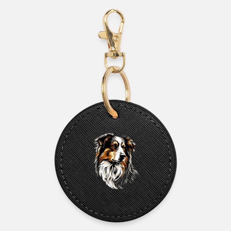 Australian Shepherd Dog Lover Søt Aussie - Rund nøkkelring - svart