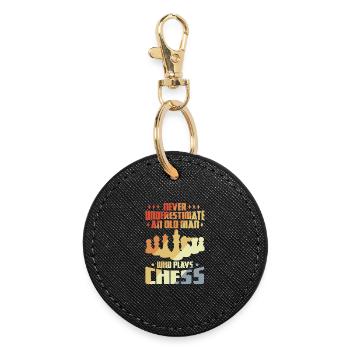 Chess Grandpa - Round Keyring - black - Front