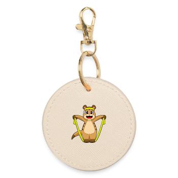 Meerkat Jumping Rope Skipping Rope Fitness - Round Keyring - oyster - Front