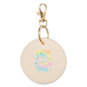 Maman de la fille d’anniversaire Tie Dye Colorée Maman d’anniversaire - Porte-clés rond - huître - Devant