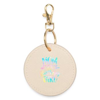 Maman de la fille d’anniversaire Tie Dye Colorée Maman d’anniversaire - Porte-clés rond - huître - Devant