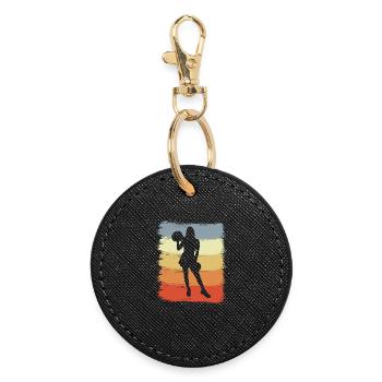 Dessin de pom-pom girl vintage - Porte-clés rond - noir - Devant