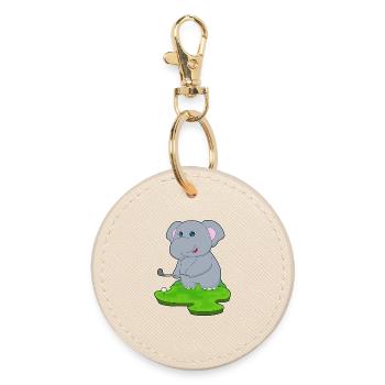 Elephant Golf Golf Clubs - Round Keyring - oyster - Front
