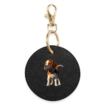 Beagle Chiot Beagles Chien mignon Beagle anglais - Porte-clés rond - noir - Devant
