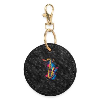 Saxophone Graffiti - Round Keyring - black - Front