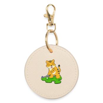 Tiger Golf Golf Clubs - Round Keyring - oyster - Front
