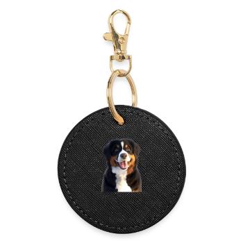 Bernese Mountain Dog Cute Dogs Swiss Mountain Dogs - Round Keyring - black - Front