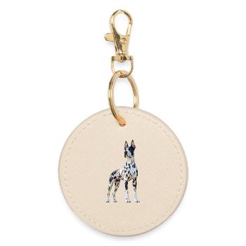 Great Dane Hatz Male Saupacker Great Dane - Round Keyring - oyster - Front