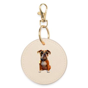German Boxer Dog Boxer Club German Boxer Club - Round Keyring - oyster - Front