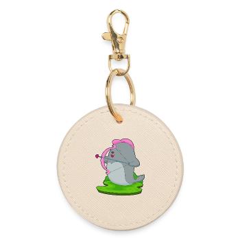 Seal Archer Arrow Bow - Round Keyring - oyster - Front