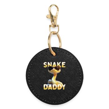 Serpent Papa Papa Serpent Fête des Pères Serpents Papa - Porte-clés rond - noir - Devant