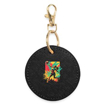 Volleyball player - Round Keyring - black - Front