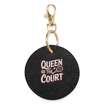 Queen of the Court Tennis - Runder Schlüsselanhänger - Schwarz - Vorne