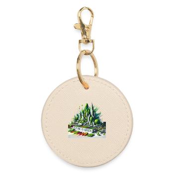 Futuristischer Stadtgarten Design Veggie Geschenk - Runder Schlüsselanhänger - Auster - Vorne