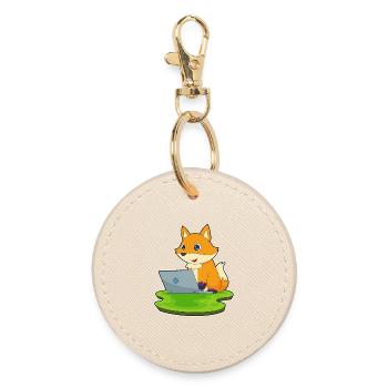 Ordinateur portable Fox - Porte-clés rond - huître - Devant