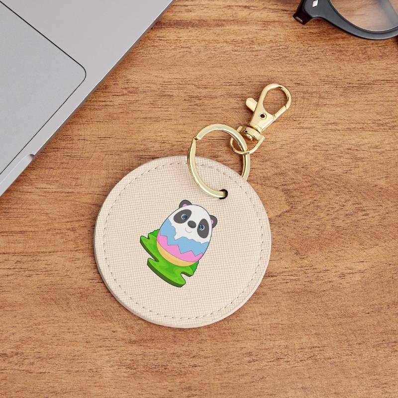 Panda Easter Easter Egg Round Keyring
