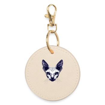 Sphynx Cat Sphynx Cat Canadian Cat Cute Sphinx - Round Keyring - oyster - Front