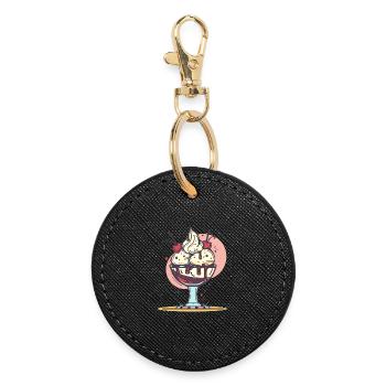 Cream Graphic - Round Keyring - black - Front