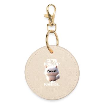 Guten Morgen Ganz Dünnes Eis Morgenmuffel Katzen - Runder Schlüsselanhänger - Auster - Vorne