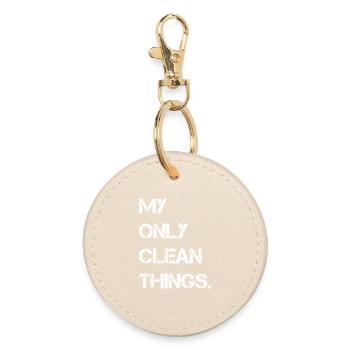my only clean things - Round Keyring - oyster - Front