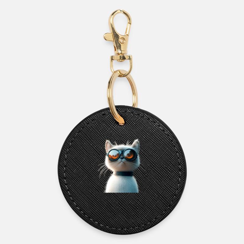 Chat Ragdoll Chat Ragdoll Chat Mignon Chats Ragdoll - Porte-clés rond - noir