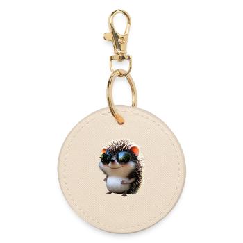 Hérisson Hérisson à ventre blanc Hérisson épineux Amour Hérisson mignon - Porte-clés rond - huître - Devant
