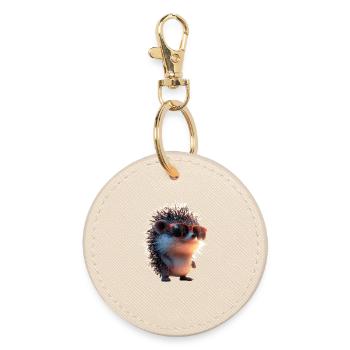 Hérisson Hérisson à ventre blanc Hérisson épineux Amour Hérisson mignon - Porte-clés rond - huître - Devant