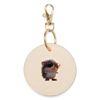 Hérisson Hérisson à ventre blanc Hérisson épineux Amour Hérisson mignon - Porte-clés rond - huître - Devant