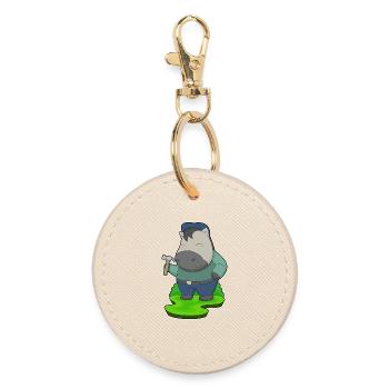 Horse Artisan Hammer Craft - Round Keyring - oyster - Front