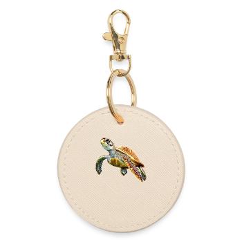 Turtle Reptile Lover Cute Turtles - Round Keyring - oyster - Front
