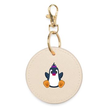 Pinguin Baby Schnuller - Runder Schlüsselanhänger - Auster - Vorne