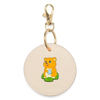 Hamster Musicien Drum Musique - Porte-clés rond - huître - Devant