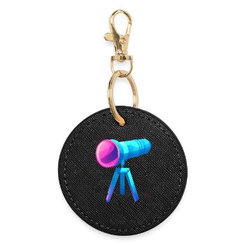 Flat and Colorful Telescope Design - Round Keyring - black - Front