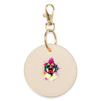 Chicken Chicken Hen Farm Farmer Cute Chickens - Round Keyring - oyster - Front