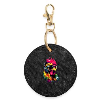 Chicken Chicken Hen Farm Farmer Cute Chickens - Round Keyring - black - Front