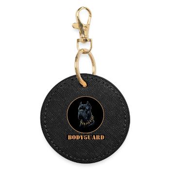 Bullmastiff Chien avec Collier à Pointes - noir - Porte-clés rond - noir - Devant