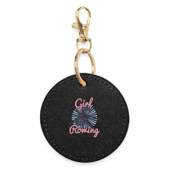 Rowing Girl - Round Keyring - black - Front
