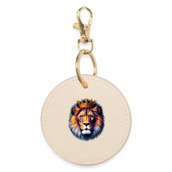 Lion - Round Keyring - oyster - Front