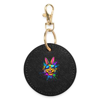 Bunny Rabbit Lover Hare Bunny Cute Bunnies - Round Keyring - black - Front