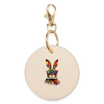 Bunny Rabbit Lover Hare Bunny Cute Bunnies - Round Keyring - oyster - Front
