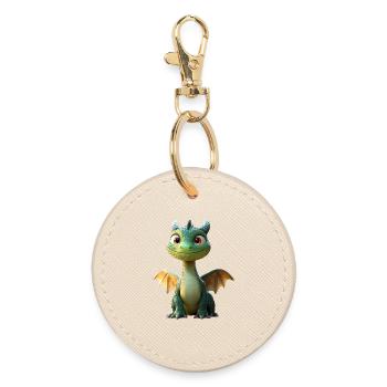 Dragon Petit Vert Bébé Dragon Mignon Dragon - Porte-clés rond - huître - Devant