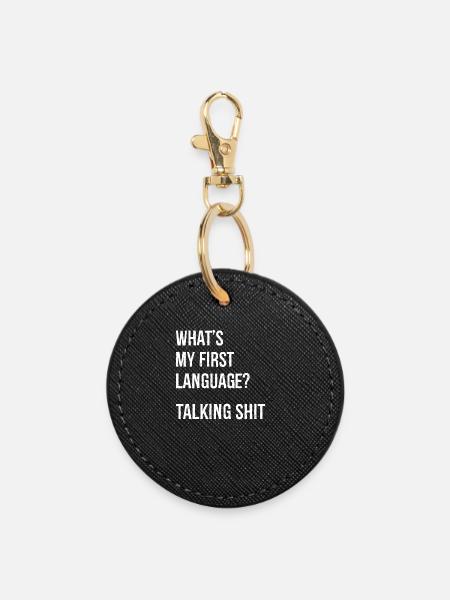 what's my first language talking - Porte-clés rond - noir