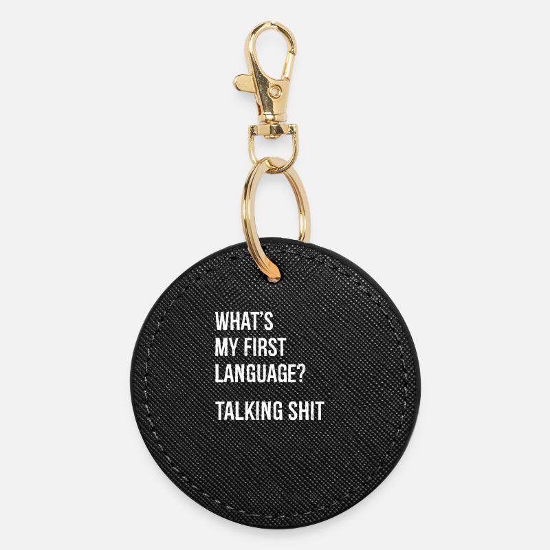 what's my first language talking - Porte-clés rond - noir
