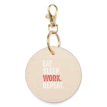 manger, dormir, travailler, répéter - Porte-clés rond - huître - Devant